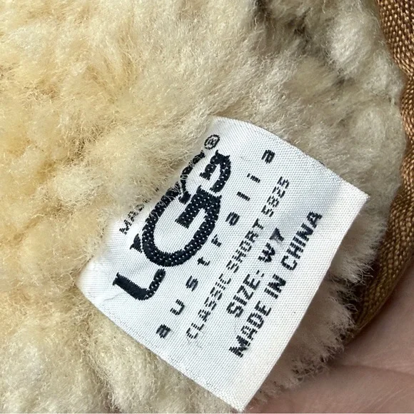 UGG Classic Short Boots in Cream and Brown - Picture 6 of 8